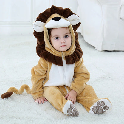 Lion Infant Baby Romper Pajamas Hooded