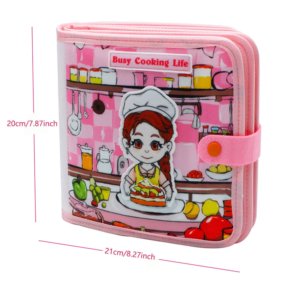 Toddlers Toy Busy Book 3D Baby Story Cloth Activities Felt Quite Book Board Preschool Learning Education Travel Toys