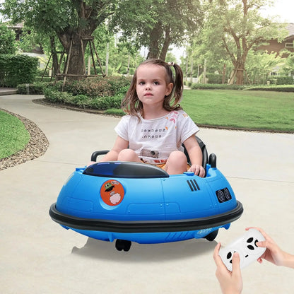 12V Kids Bumper Car with Remote Control,360° Spin,LED Lights,Safety Belt & Music,Electric Ride On Toy for Toddlers 18+ Months