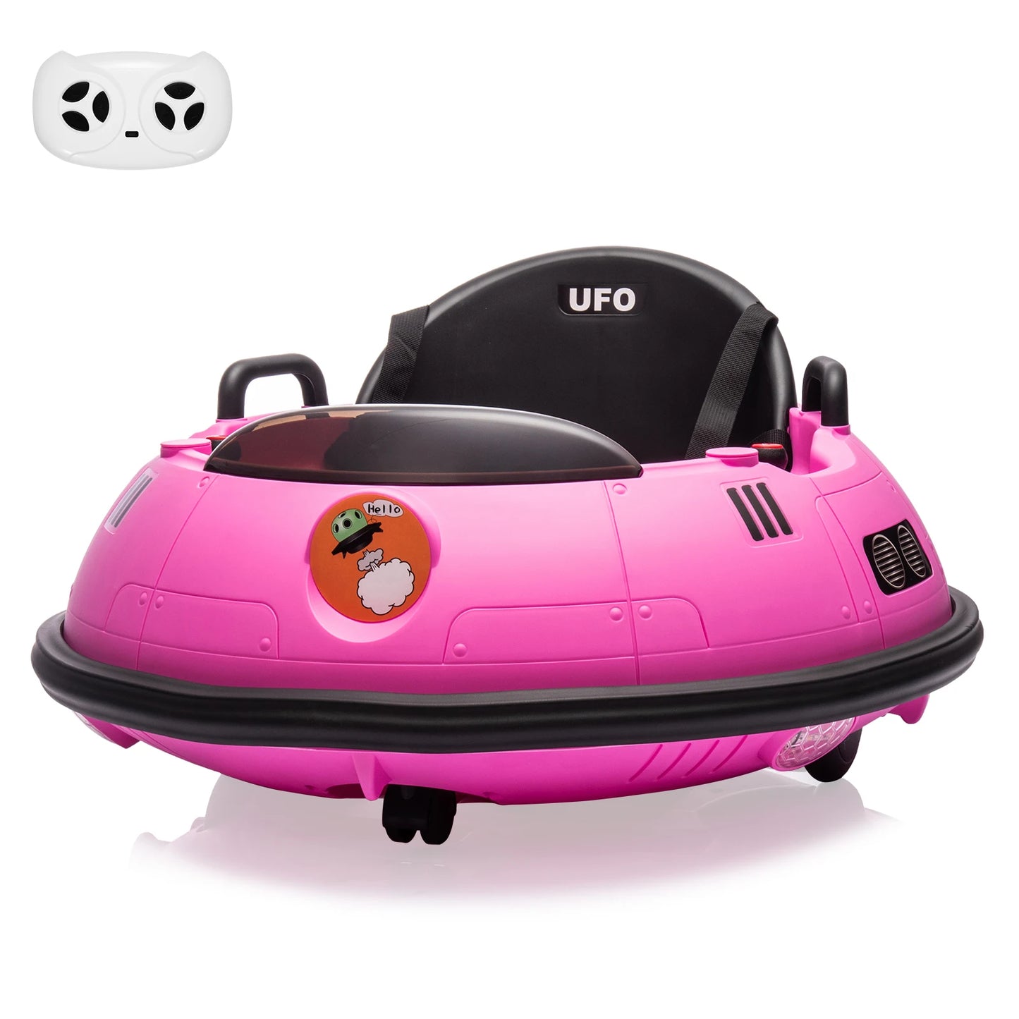 12V Kids Bumper Car with Remote Control,360° Spin,LED Lights,Safety Belt & Music,Electric Ride On Toy for Toddlers 18+ Months