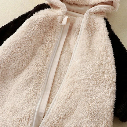 Romper Fleece Cartoon Panda Bunny Hooded Jumpsuit for Boy Girl Clothes Soft Loungewear Thicken Onesie