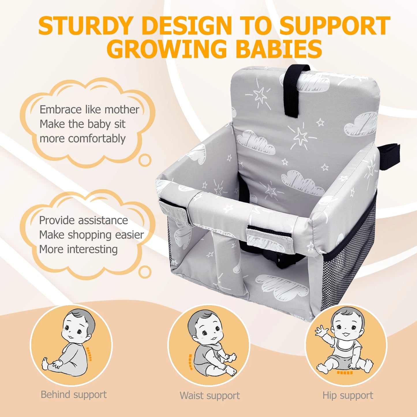 Shopping Cart Cover for Baby, High Chair Cover, Grocery Cart Cover, Cart Seat Cover for Baby, Shopping Cart Seat