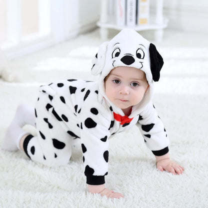 Dalmation Infant Baby Romper Pajamas Hooded