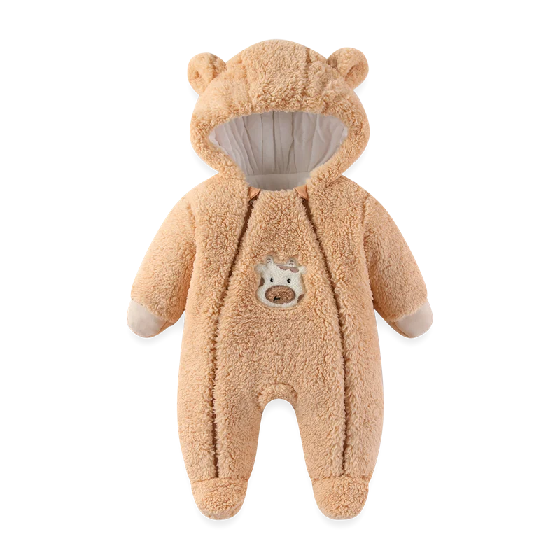 PROSPERBABY WIinter Jumpsuit Thicken BoysGirls Romper Cotton Warm Bodysuit Soft Snow Wear Jacket 0m-12m