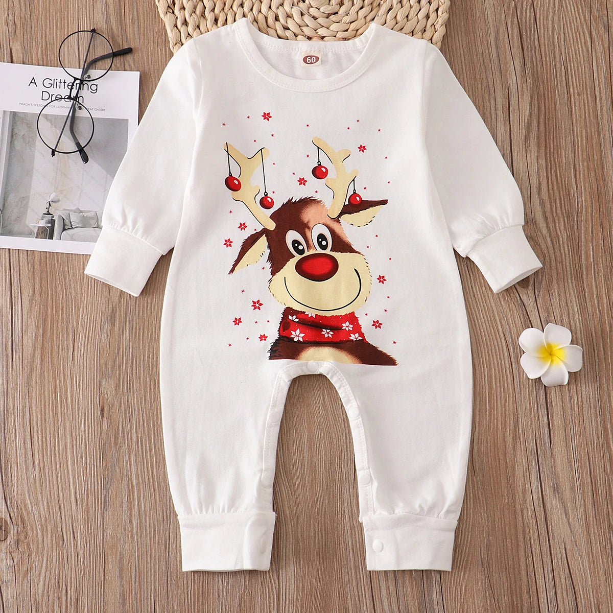 Family Matching Christmas Pajamas Sets Deer Print Tops+Pants Xmas Sleepwear Baby