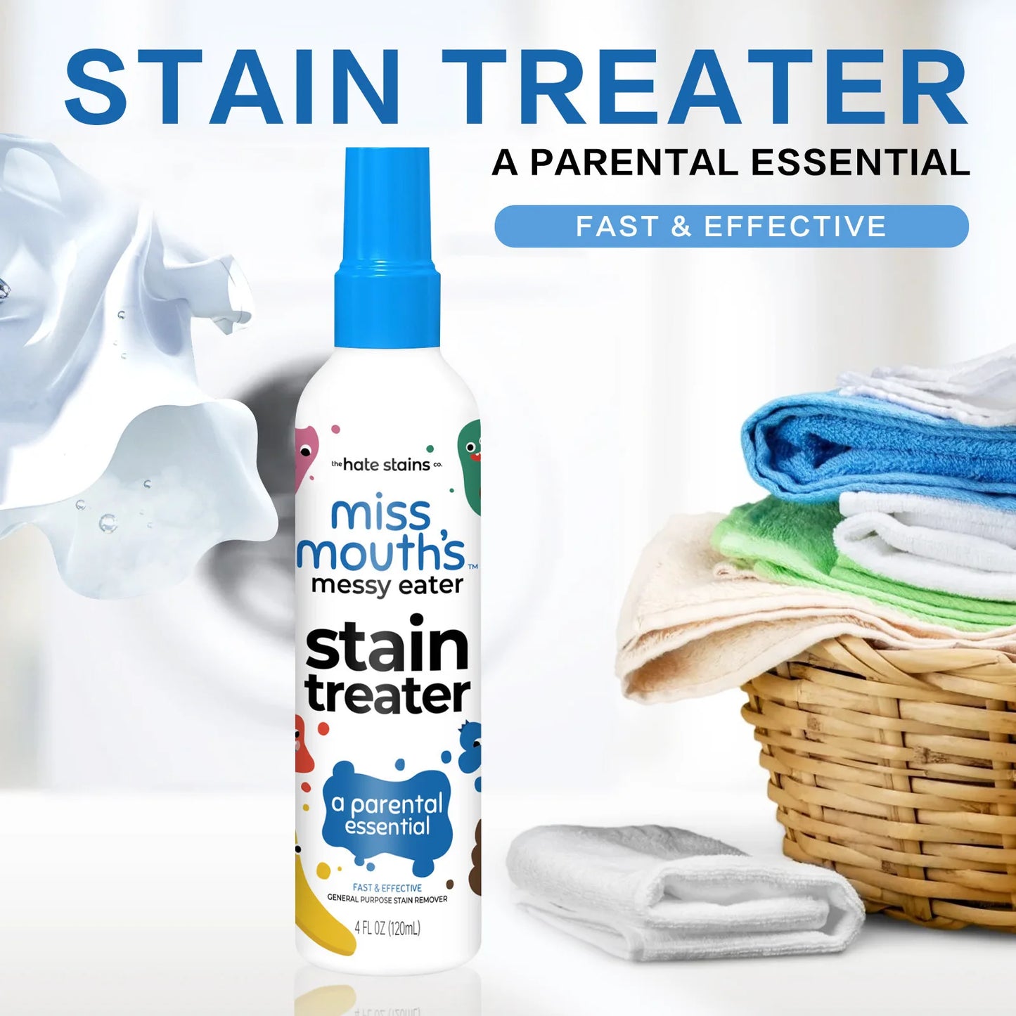 Fabric Stain Remover Spray Dust Bleached Decontamination Treater Spray Effective Yellow Stains Removal for Laundry and Shoes