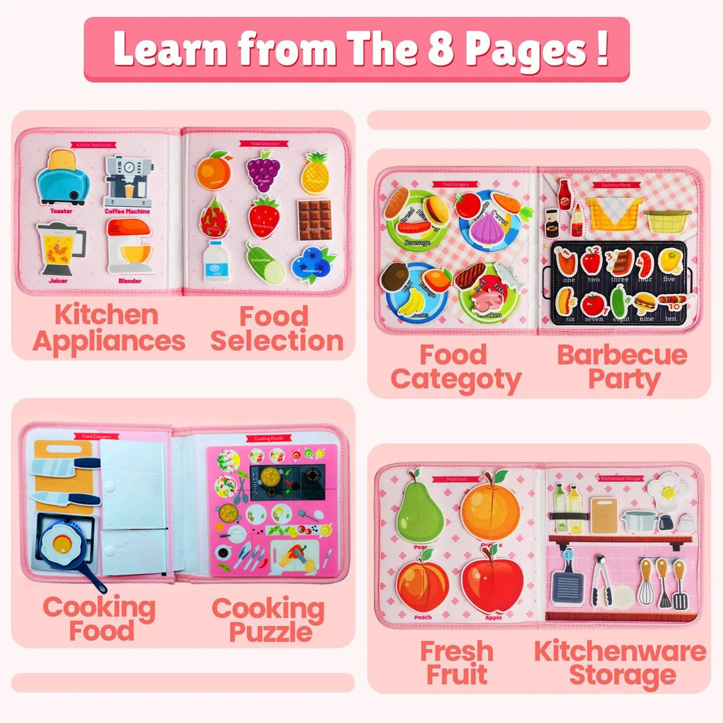Toddlers Toy Busy Book 3D Baby Story Cloth Activities Felt Quite Book Board Preschool Learning Education Travel Toys