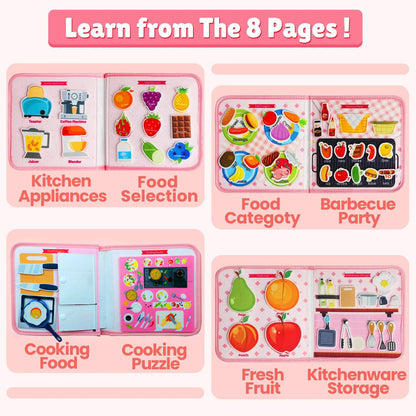 Toddlers Toy Busy Book 3D Baby Story Cloth Activities Felt Quite Book Board Preschool Learning Education Travel Toys