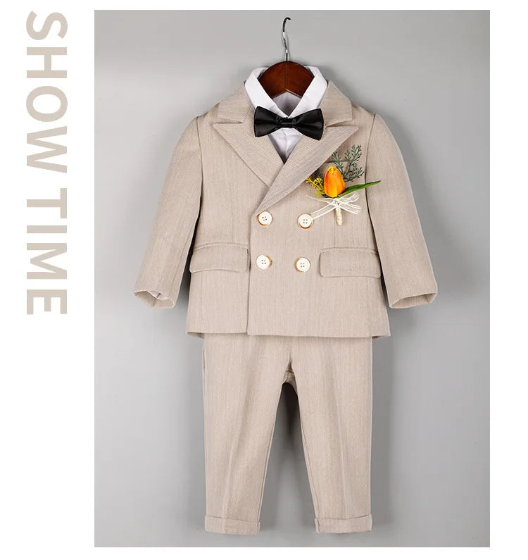 BoysSuit For Wedding BabyKids Photograph Suit ChildrenFormal Ceremony Tuxedo Dress Party Performance Costume