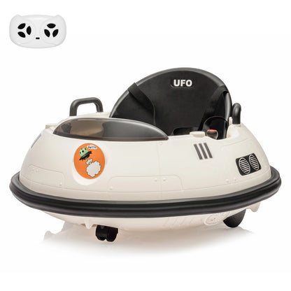 12V Kids Bumper Car with Remote Control,360° Spin,LED Lights,Safety Belt & Music,Electric Ride On Toy for Toddlers 18+ Months