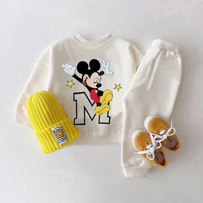 2Pcs Baby Set Mickey Mouse Sweatshirts + Pants Tracksuit