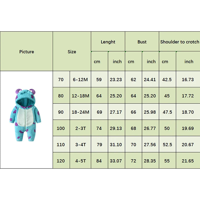 PROSPERBABY Fleece Jumpsuit Cartoon Animal Hooded Warm Winter Rompers Outwear Snowsuit Cosplay Costume