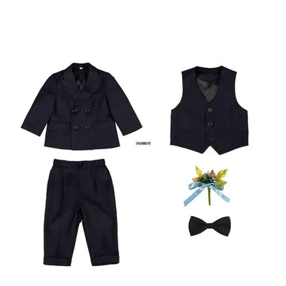 BoysSuit For Wedding BabyKids Photograph Suit ChildrenFormal Ceremony Tuxedo Dress Party Performance Costume