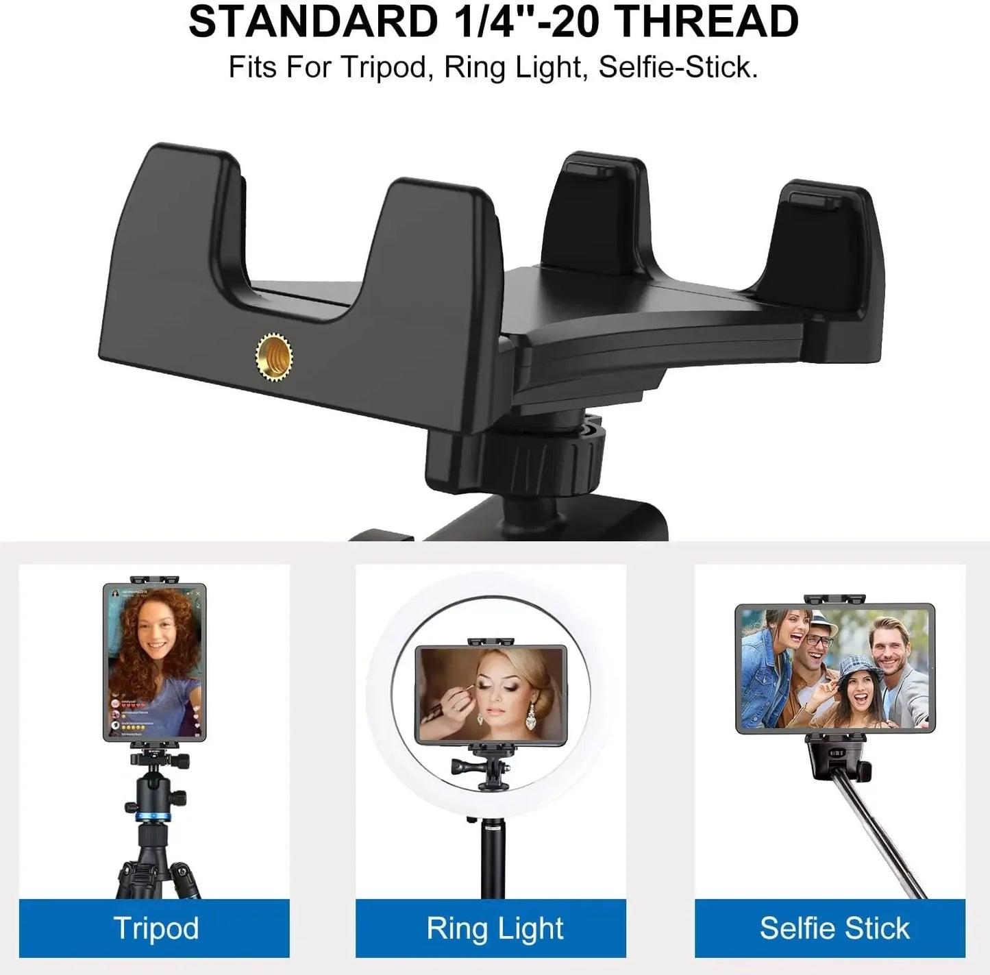 Portable Foldable Airplane Phone Holder Tablet Mount for Car Travel Desk Edge 360° Degree Rotation Adjustable HandsFree Stand