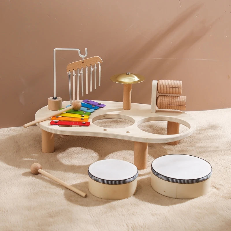 Baby Educational Toys Wooden Aeolian Bells Montessori Children's Musical Toys Xylophone Newborn Birthday Gifts Music Table Toys