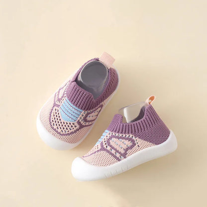 PROSPERBABY Anti-Slip Shoes Breathable Crib Floor Socks with Rubber Sole for ChildrenGirlsBoys Mesh Shoes Soft Bottom Slippers