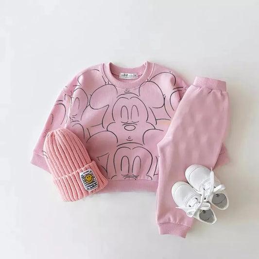 Mickey Mouse Tracksuits Baby Casual Sports Two-pieces Set Printed