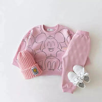 Mickey Mouse Tracksuits Baby Casual Sports Two-pieces Set Printed