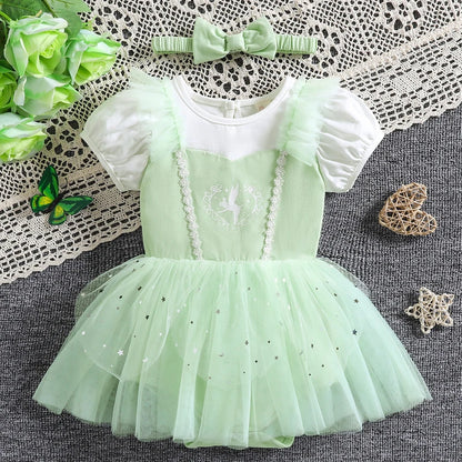 Disney Princess Baby Girl Dress Romper With Headbands