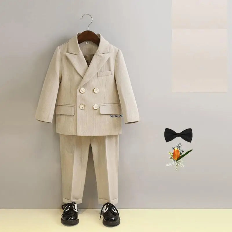BoysSuit For Wedding BabyKids Photograph Suit ChildrenFormal Ceremony Tuxedo Dress Party Performance Costume