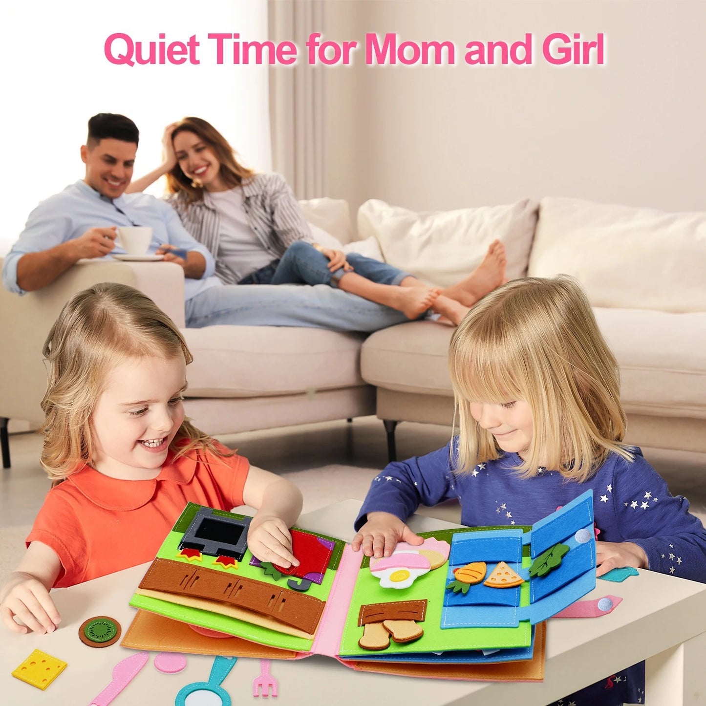 Toddlers Toy Busy Book 3D Baby Story Cloth Activities Felt Quite Book Board Preschool Learning Education Travel Toys