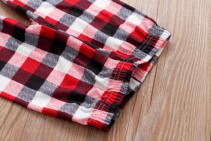 Family Matching Christmas Pajamas Sets Deer Print Tops+Pants Xmas Sleepwear Baby