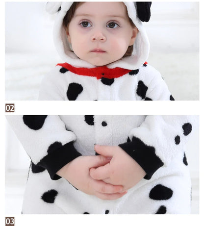 Dalmation Infant Baby Romper Pajamas Hooded