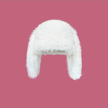 Fuzzy Bunny Hat Warm and cold resistant plush, sweet and versatile ear protection