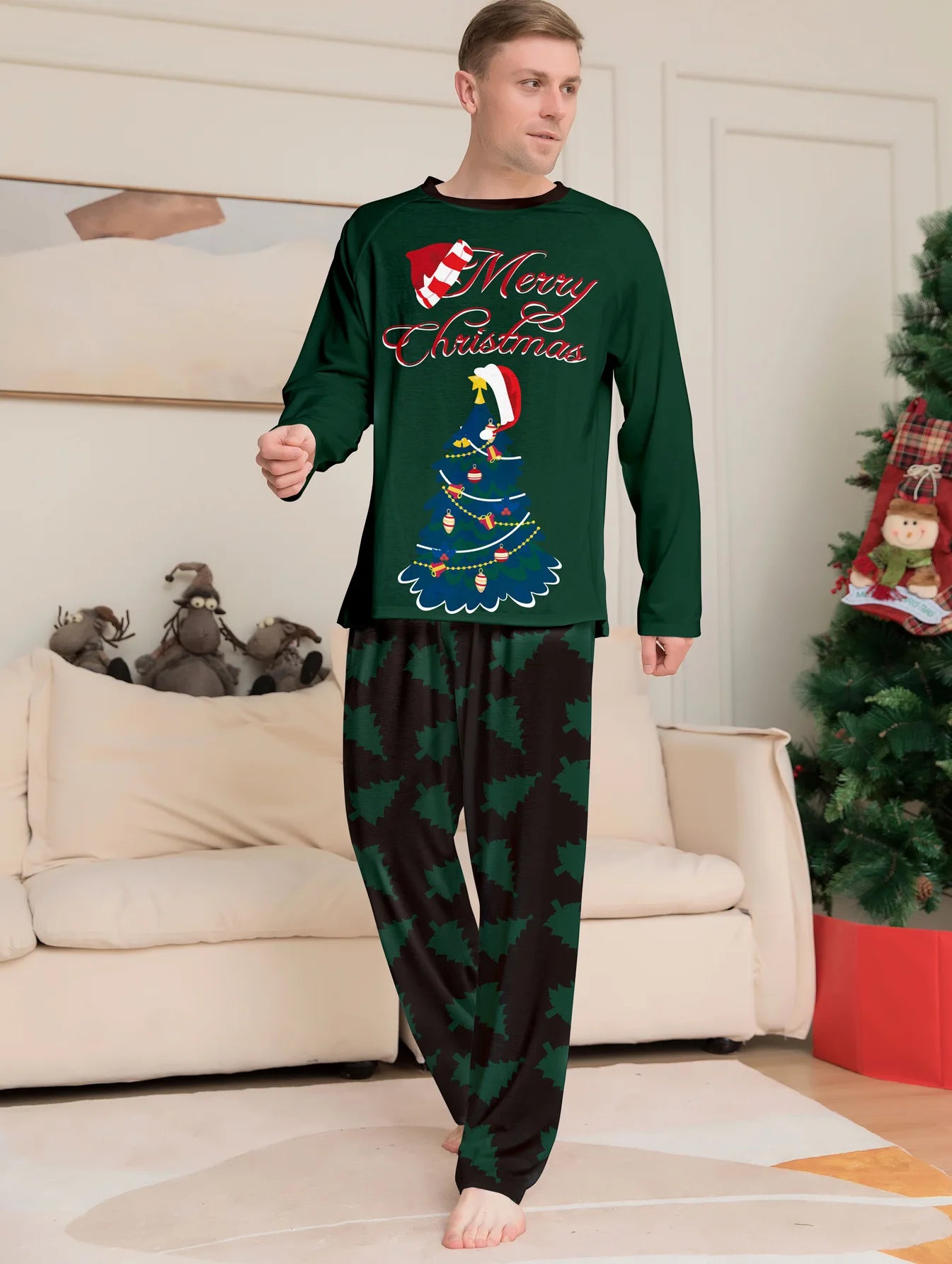 Christmas Family Pajamas Matching Outfits American Sizes (Merry Christmas)