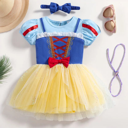 Disney Princess Baby Girl Dress Romper With Headbands