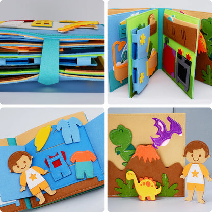 Toddlers Toy Busy Book 3D Baby Story Cloth Activities Felt Quite Book Board Preschool Learning Education Travel Toys