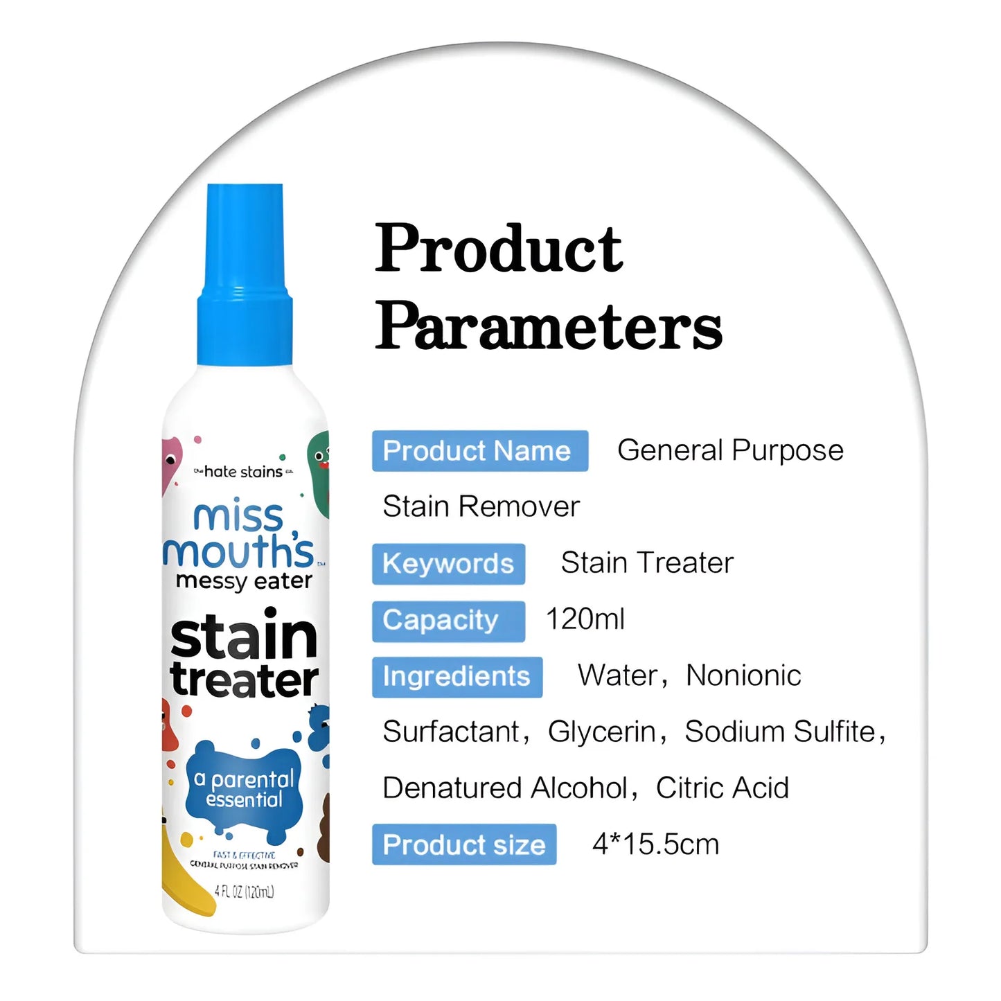 Fabric Stain Remover Spray Dust Bleached Decontamination Treater Spray Effective Yellow Stains Removal for Laundry and Shoes