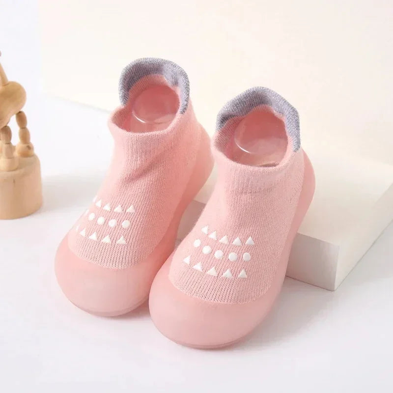 PROSPERBABY Summer New Combed Cotton Anti slip and Breathable Soft Sole Shoes Walking Shoes Mesh Faced Floor Socks