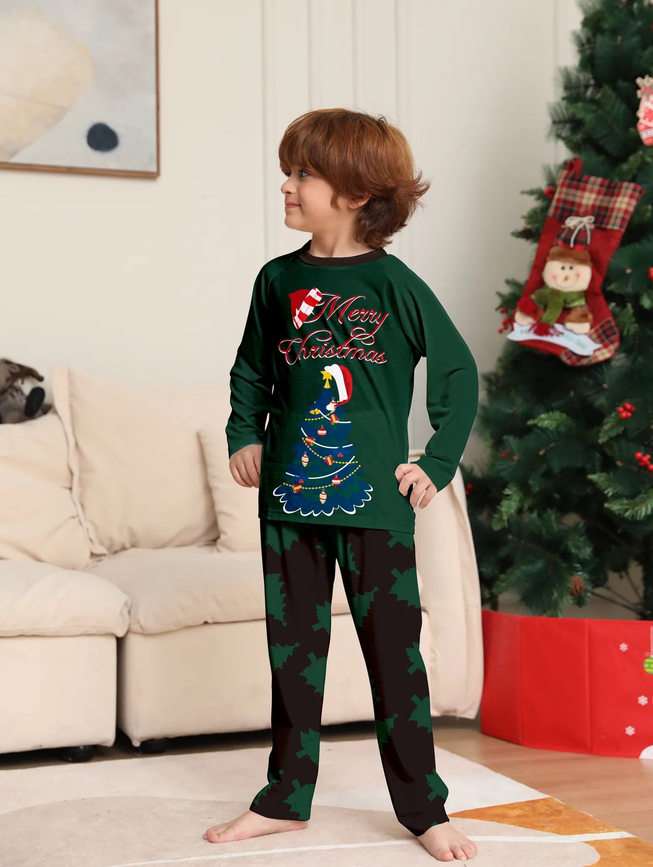 Christmas Family Pajamas Matching Outfits American Sizes (Merry Christmas)