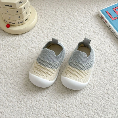 PROSPERBABY Anti-Slip Shoes Breathable Crib Floor Socks with Rubber Sole for ChildrenGirlsBoys Mesh Shoes Soft Bottom Slippers