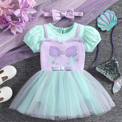 Disney Princess Baby Girl Dress Romper With Headbands