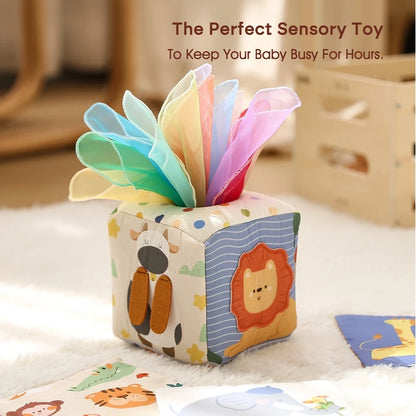 Toys Magic Cotton Animal Tissue Box Kids Finger Exercise Cloth Busy Box Toys Baby Educational Activity Sensory