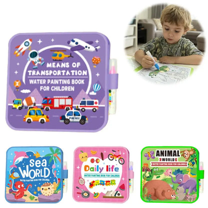 Magic Water Drawing Book for Kids - Reusable Doodle Mat, Mess-Free Travel Toy, Foldable Painting Activity Book
