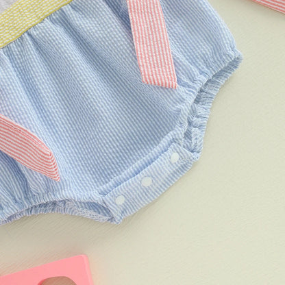 Baby Girl "Jesus Loves Me" Romper Ruffle Sleeveless Newborn Outfit