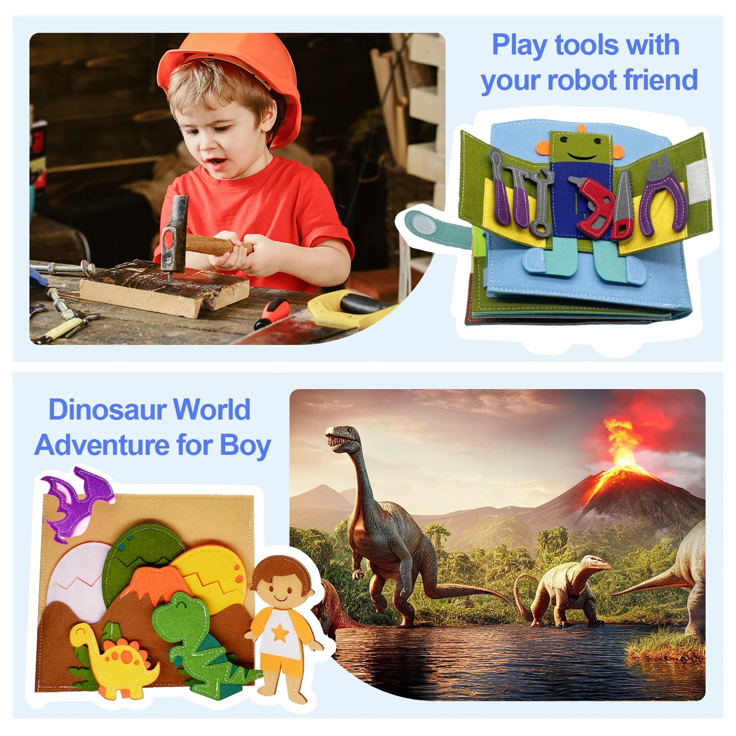 Toddlers Toy Busy Book 3D Baby Story Cloth Activities Felt Quite Book Board Preschool Learning Education Travel Toys