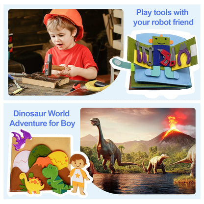 Toddlers Toy Busy Book 3D Baby Story Cloth Activities Felt Quite Book Board Preschool Learning Education Travel Toys