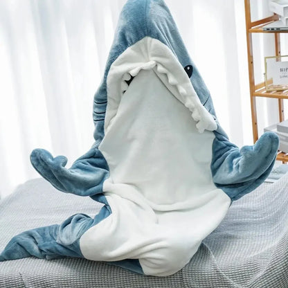 Shark Adult Cartoon Sleeping Bag Onesie Pajama Hooded