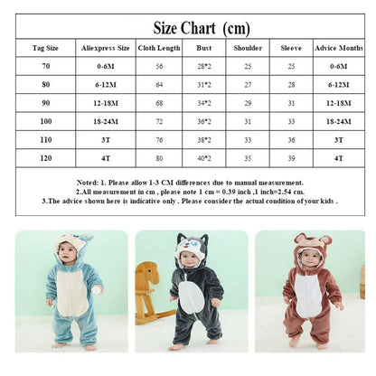 Cute ANIMAL Cosplay Costumes BoysGirls Jumpsuit BabyRompers Clothes Pajamas
