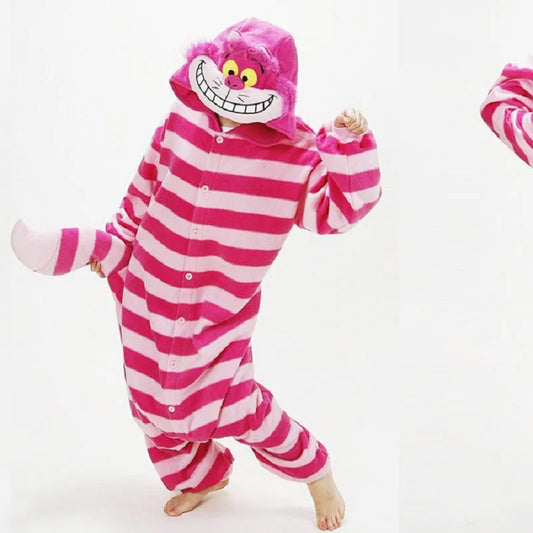 Cheshire Cat Cartoon One-Piece Pajamas Men Women Children