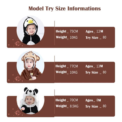 Cute ANIMAL Cosplay Costumes BoysGirls Jumpsuit BabyRompers Clothes Pajamas