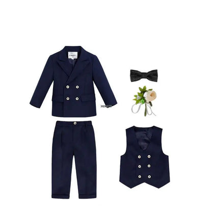 BoysSuit For Wedding BabyKids Photograph Suit ChildrenFormal Ceremony Tuxedo Dress Party Performance Costume