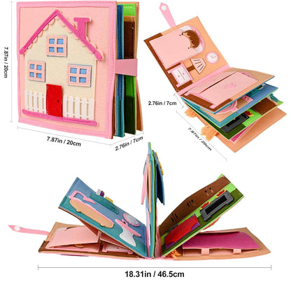 Toddlers Toy Busy Book 3D Baby Story Cloth Activities Felt Quite Book Board Preschool Learning Education Travel Toys
