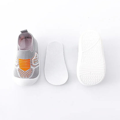PROSPERBABY Anti-Slip Shoes Breathable Crib Floor Socks with Rubber Sole for ChildrenGirlsBoys Mesh Shoes Soft Bottom Slippers