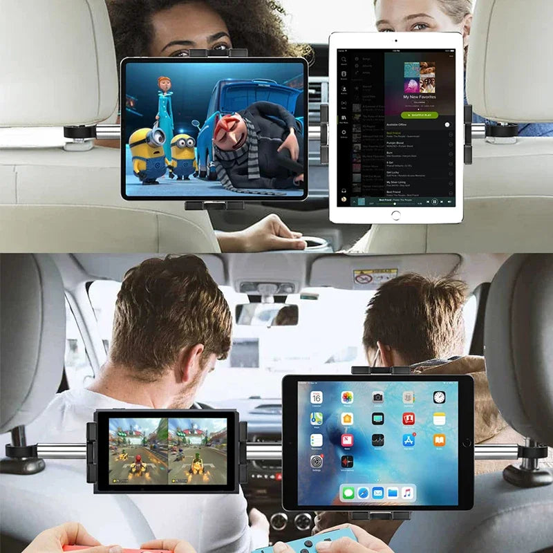 Car Tablet Phone Holder Stand Bracket 2 in 1 Car Truck Back Seat Headrest Phone Mount Holder for iPad Rear Seat Universal