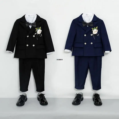 BoysSuit For Wedding BabyKids Photograph Suit ChildrenFormal Ceremony Tuxedo Dress Party Performance Costume
